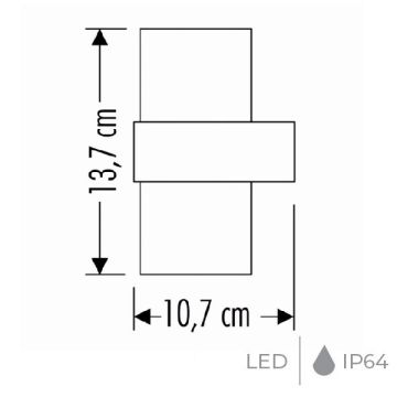 CATA CT-7048 BORA 12 Watt Dış Mekan LED Aplik - Gün Işığı (3200K)