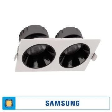 ACK AD10-02600 2x18 Watt Siyah-Beyaz İkili Sıva Altı SAMSUNG LED Spot - Gün Işığı (3000K)