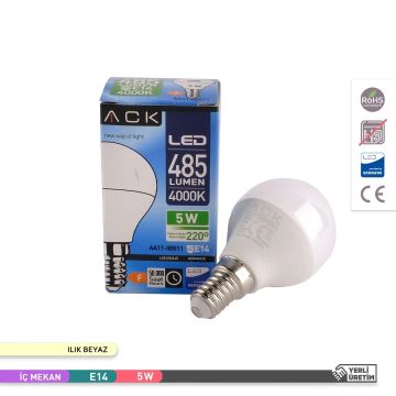 ACK AA11-00521 5 Watt LED G45 Top Ampul - Ilık Beyaz (4000K)