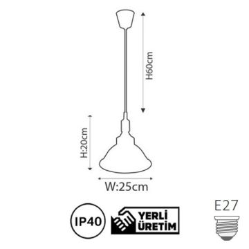 DÜNYA LED HS1121-Y Yeşil Retro Avize