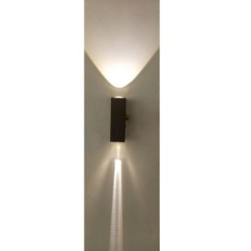 MOLLED MOL8000 2x3 Watt Antrasit Çift Yönlü Dış Mekan LED Aplik - Metal Kasa - Gün Işığı