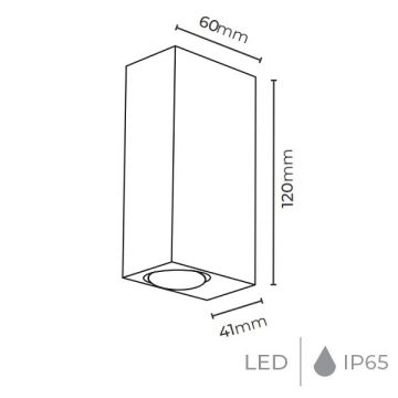 MOLLED MOL8000 2x3 Watt Antrasit Çift Yönlü Dış Mekan LED Aplik - Metal Gövde - Gün Işığı (3000K)