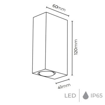 MOLLED MOL8000 2x3 Watt Antrasit Çift Yönlü Dış Mekan LED Aplik - Metal Kasa - Gün Işığı