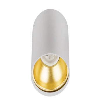 6x10 cm Beyaz-Gold Sıva Üstü Silindir Spot