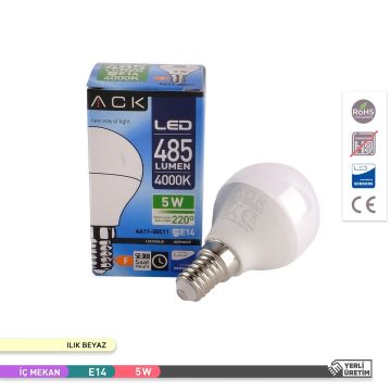 ACK AA11-00511 5 Watt LED P45 Top Ampul - Ilık Beyaz (4000K)