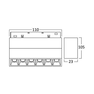 Braytron BD60-03111 6 Watt 11 cm Lensli Hareketli LED Magnet Armatür - Ilık Beyaz (4000K)