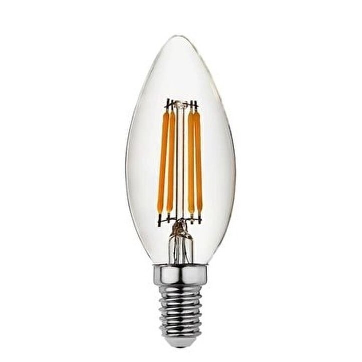 HELIOS HS 2055 7 Watt Şeffaf Camlı Rustik Mum Ampul - Beyaz (6500K)