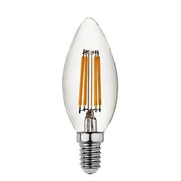 HELIOS HS 2055 7 Watt Şeffaf Camlı Rustik Mum Ampul - Beyaz (6500K)