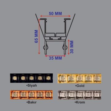 K2 GLOBAL KSL2063 25 Watt 66 cm Sıva Altı Mercekli LED Spot (OSRAM LED & TRIDONIC Driver)