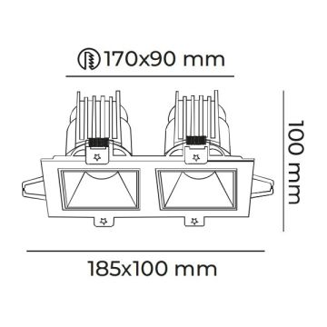 MOLLED MOL4155M 2x8 Watt Beyaz-Siyah Sıva Altı İkili LED Spot (SAMSUNG/OSRAM/PHILIPS LED & EAGLERISE/PHILIPS/LIFUD Driver)