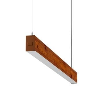 GOYA GY 8032-60-65-C 26 Watt 60 cm Ahşap (Ceviz) Desenli Lineer Sarkıt Armatür