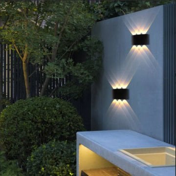 MOLLED MOL8016 2x3 Watt Siyah/Beyaz Çift Yönlü Dış Mekan LED Aplik (Metal Gövde)