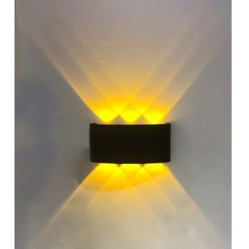 MOLLED MOL8016 2x3 Watt Siyah/Beyaz Çift Yönlü Dış Mekan LED Aplik (Metal Gövde)