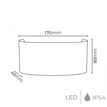 MOLLED MOL8016 2x3 Watt Siyah/Beyaz Çift Yönlü Dış Mekan LED Aplik (Metal Gövde)