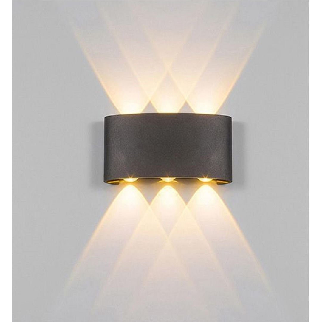 MOLLED MOL8016 2x3 Watt Siyah/Beyaz Çift Yönlü Dış Mekan LED Aplik (Metal Gövde)