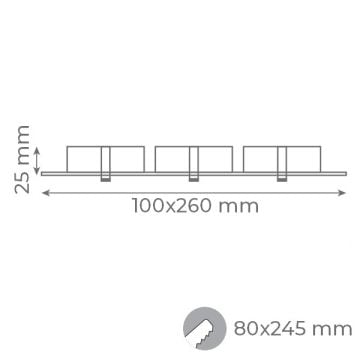 goldX ZE848-BRE 3x12 Watt Bronz Eskitme Sıva Altı Üçlü LED Spot