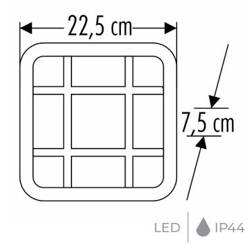 CATA CT-7098 BARBAROS 22 Watt Beyaz Dış Mekan LED Aplik - Beyaz Işık (6400K)