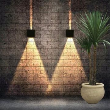 MOLLED MOL8011 2x3 Watt Siyah Çift Yönlü Dış Mekan LED Aplik - Metal Gövde - Gün Işığı (3000K)