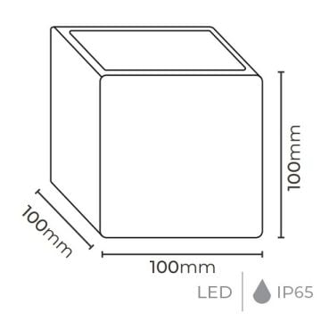 MOLLED MOL8011 2x3 Watt Siyah Çift Yönlü Dış Mekan LED Aplik - Metal Gövde - Gün Işığı (3000K)
