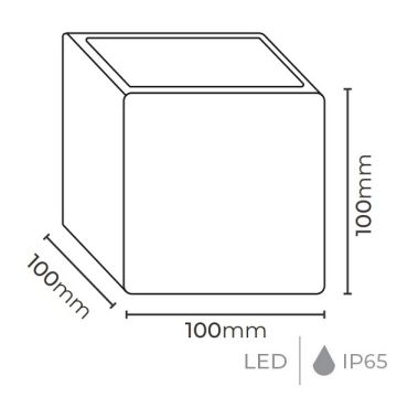 MOLLED MOL8011-B 2x3 Watt Beyaz Çift Yönlü Dış Mekan LED Aplik (Gün Işığı - Metal Kasa)