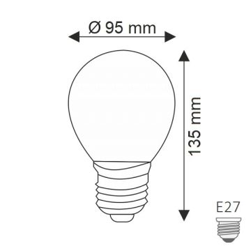 HELIOS HS 2061 6 Watt Şeffaf Camlı G95 Rustik LED Ampul - Amber