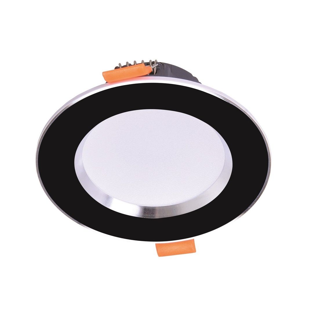 K2 GLOBAL KDL110 5 Watt Siyah-Krom Sıva Altı LED Downlight Armatür - 3 Işık Renkli (Beyaz + Ilık Beyaz + Gün Işığı)