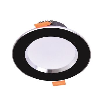 K2 GLOBAL KDL110 5 Watt Siyah-Krom Sıva Altı LED Downlight Armatür - 3 Işık Renkli (Beyaz + Ilık Beyaz + Gün Işığı)