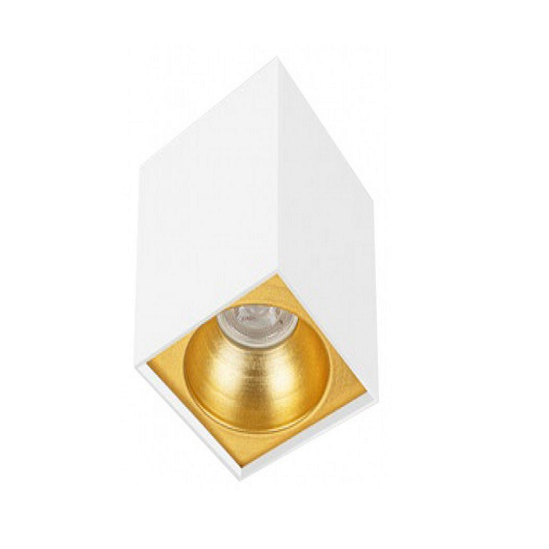 6x6x10 cm Beyaz-Gold Sıva Üstü Spot
