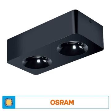 ACK AH12-01201 2x10 Watt 10x20x6 cm Beyaz-Platin Sıva Üstü İkili LED Spot - Metal - Ilık Beyaz (4000K)