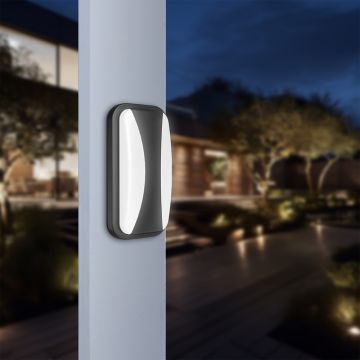 Braytron BG38-00232 15 Watt Siyah Kasa Dış Mekan LED Aplik - Beyaz Işık (6500K)