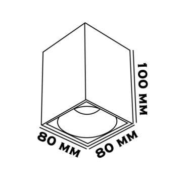 8x8x10 cm Beyaz-Bakır Sıva Üstü Spot
