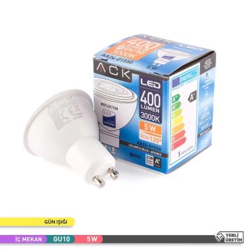 ACK AA24-01550 5 Watt GU10 Duylu Mercekli LED Ampul - SAMSUNG LED - Gün Işığı (3000K)