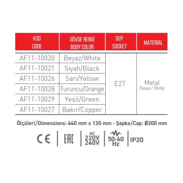 ACK AF11-10029 Yeşil Mantar Masa Lambası (E27 Duylu)