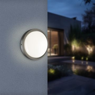 Braytron BC18-00681 12 Watt Siyah Kasa Yuvarlak Dış Mekan LED Aplik - 3 Işık Renkli (Beyaz + Ilık Beyaz + Gün Işığı)
