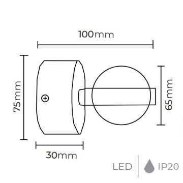 MOLLED MOL8024 2x2 Watt Çift Yönlü LED Aplik (Gün Işığı - Metal Kasa)