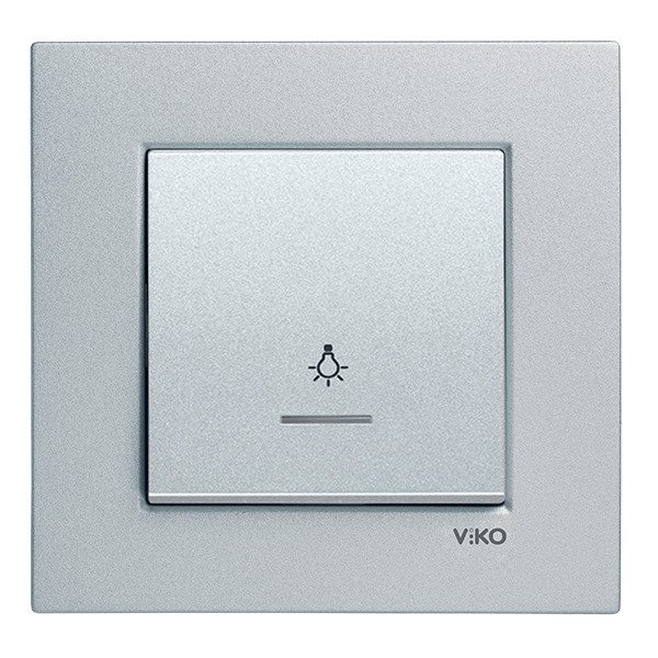 VİKO Novella/Trenda 92605014 Işıklı Light Anahtarı Düğmesi [Gümüş]