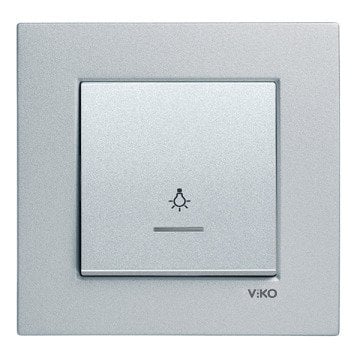 VİKO Novella/Trenda 92605014 Işıklı Light Anahtarı Düğmesi [Gümüş]
