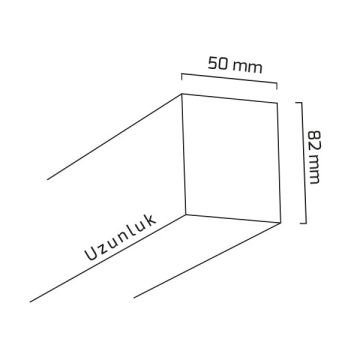 GOYA GY 8032-60-65-C 26 Watt 60 cm Ahşap (Ceviz) Desenli Sıva Üstü Lineer Armatür