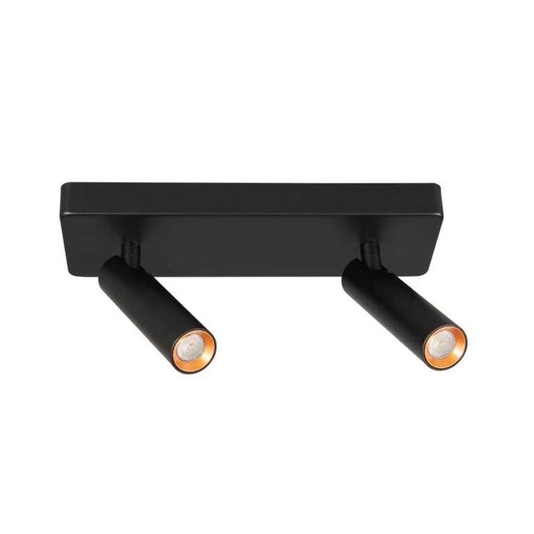 JUPITER LC508 S&A 2x3 Watt Siyah-Gold Sıva Üstü Hareketli İkili LED Spot - Metal - Gün Işığı (3000K)