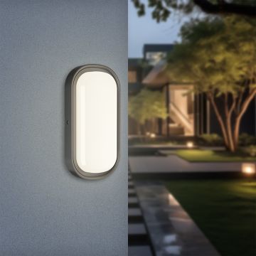 Braytron BC18-00281 12 Watt Siyah Kasa Eslips Dış Mekan LED Aplik - 3 Işık Renkli (Beyaz + Ilık Beyaz + Gün Işığı)