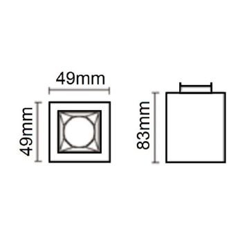 JUPITER LC603 B 5 Watt 5x5x8 cm Beyaz-Krom Sıva Üstü LED Spot - Metal - Gün Işığı (3000K) - OSRAM LED