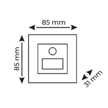 HELIOS HS 6020 3 Watt Siyah Sıva Altı Kare LED Merdiven Armatürü - Metal Gövde