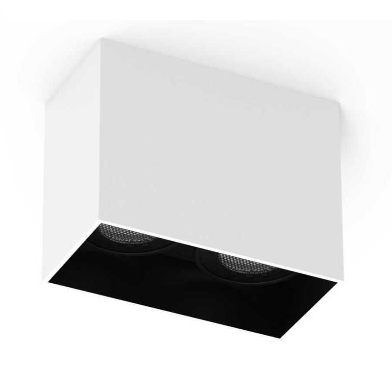 JUPITER JC074 B&S Beyaz-Siyah Sıva Üstü İkili Spot Kasası - Metal