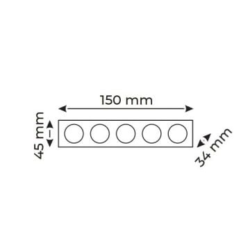 HELIOS HS 2447 Paris 10 Watt 15 cm Sıva Altı Beyaz-Siyah OSRAM LED Spot - Ilık Beyaz (4000K)