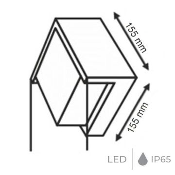 K2 GLOBAL KDA713 12 Watt Kare Dış Mekan LED Aplik (ABS Plastik)