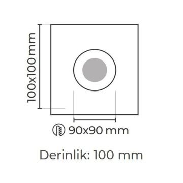 MOLLED MOL4157M 8 Watt Beyaz-Gold Sıva Altı Kare LED Spot (SAMSUNG/OSRAM/PHILIPS LED & EAGLERISE/PHILIPS/LIFUD Driver)