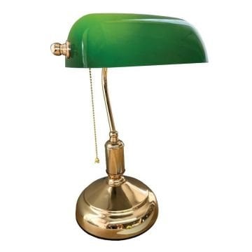 ACK AF10-00526 Yeşil Başlıklı Gold Banker Masa Lambası