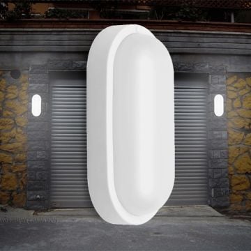 Braytron BC17-00730 8 Watt Beyaz Kasa Elips Dış Mekan LED Aplik - Beyaz Işık (6500K)