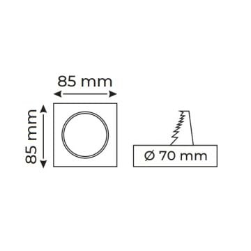 HELIOS HS 1228 5 Watt Sıva Altı Siyah Kare LED Spot (PC Gövde)