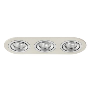 goldX ZE621-WH Beyaz-Krom Sıva Altı Üçlü Oval Spot Kasası